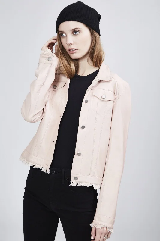 "Alexa" Burnished Leather Pink Petal Jacket