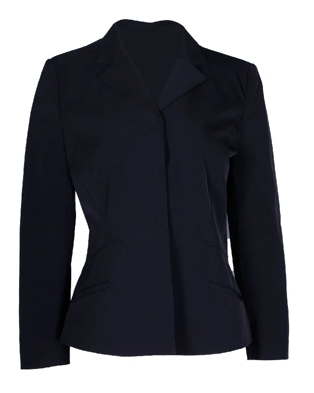 Prada Single-Breasted Blazer in Black Polyester