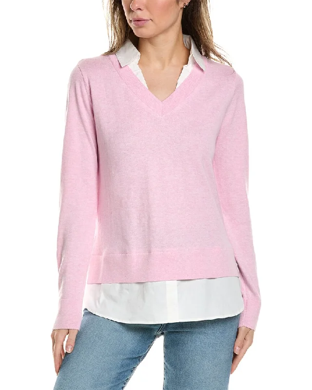 Alashan Cashmere Montage Shirttail Cashmere-Blend Sweater