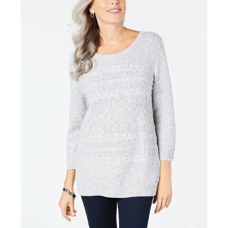 Karen Scott Women's Grey Textured Pullover Sweater Size Extra Large - X-Large