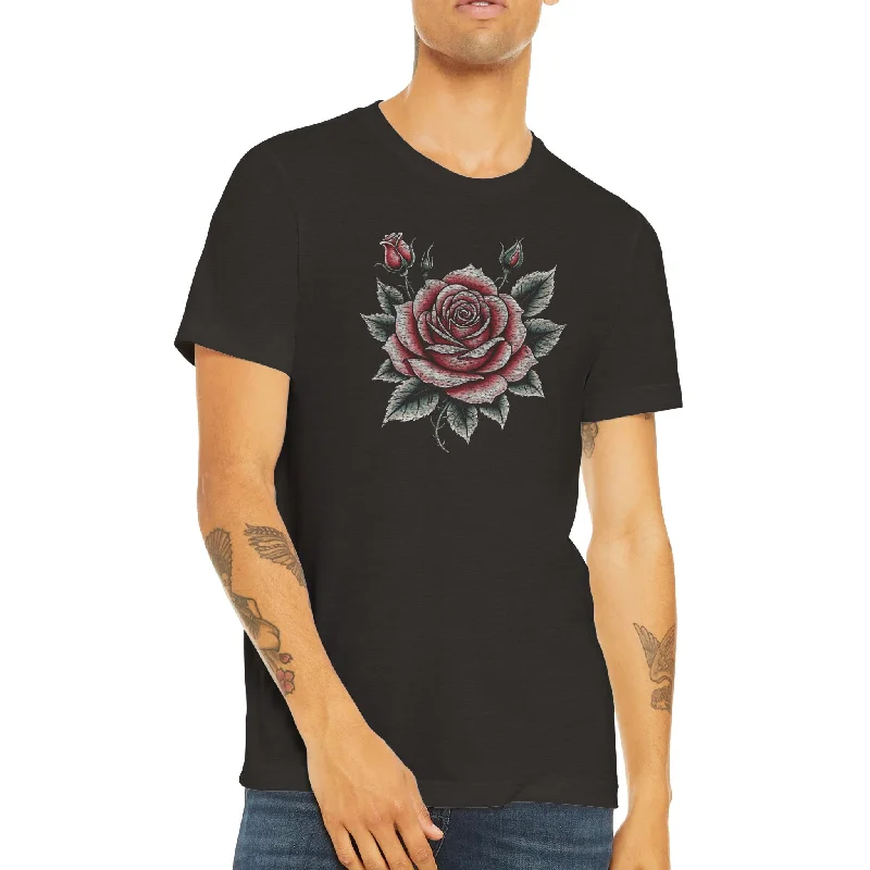 Rose American Traditional Triblend Unisex Crewneck T-shirt